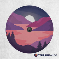Moonlit Mountain Peaks Tire Cover
