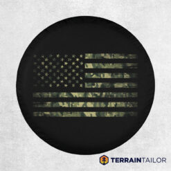 Camo American Flag Spare Tire Cover