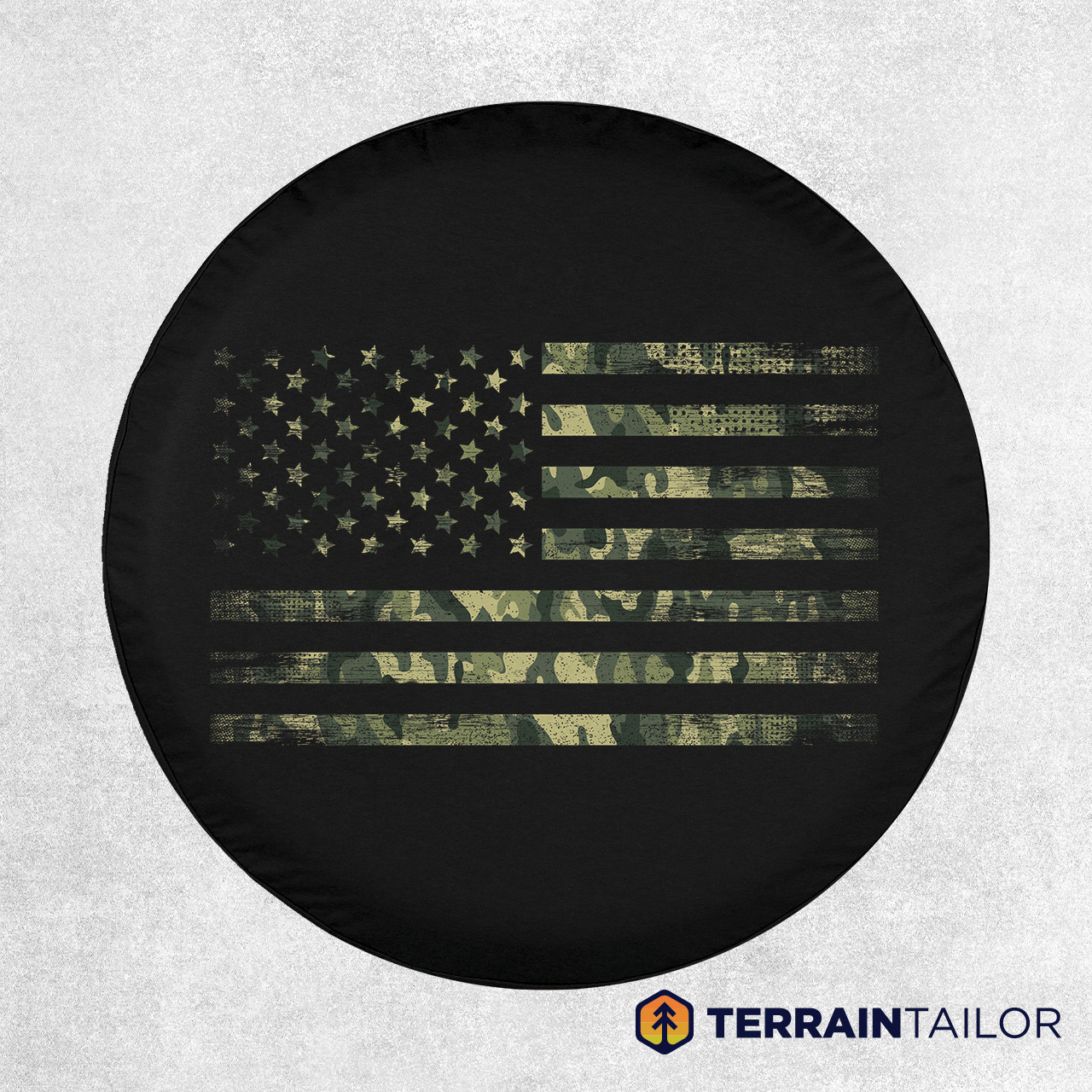 Camo American Flag Spare Tire Cover