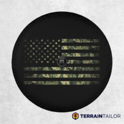 Camo American Flag Spare Tire Cover