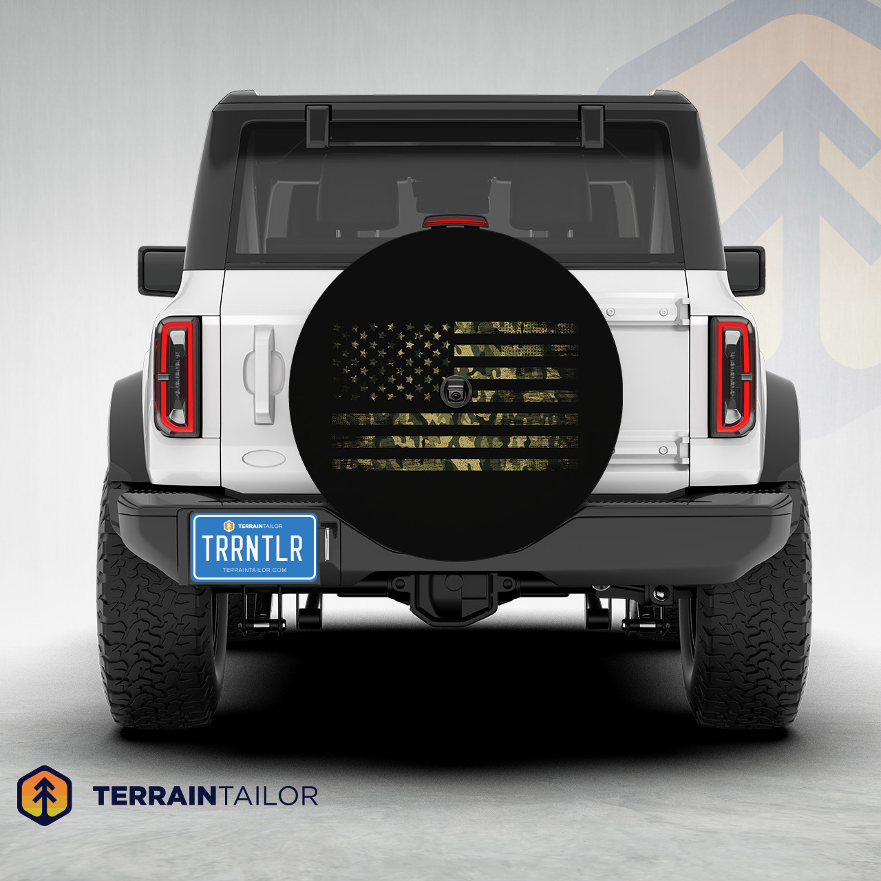 Camo American Flag Spare Tire Cover