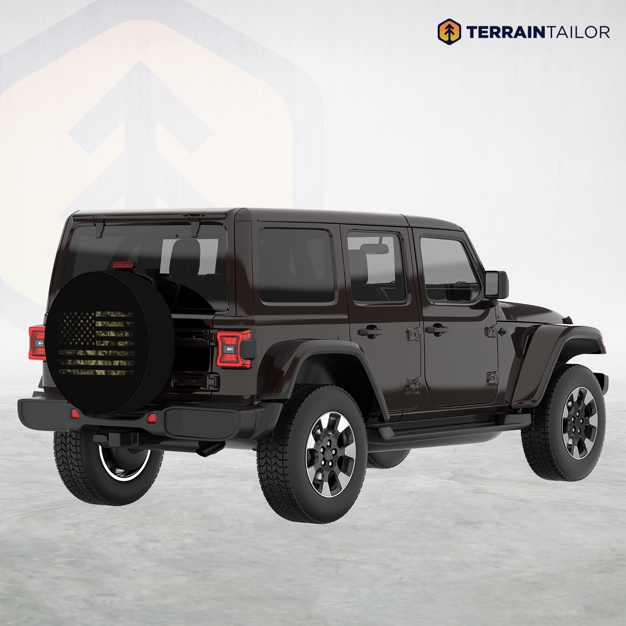 Camo American Flag Spare Tire Cover