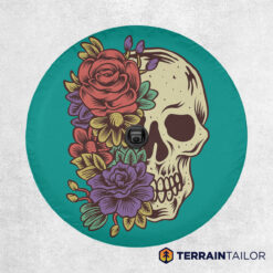 Alternative view of Vibrant Skull & Flower Spare Tire Cover