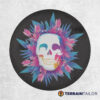 Colorful Skull and Flowers Spare Tire Cover
