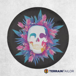 Colorful Skull and Flowers Spare Tire Cover