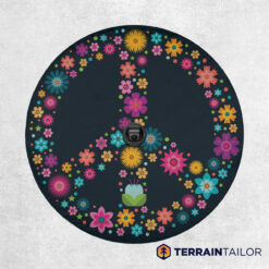 Flower Peace Symbol Tire Cover