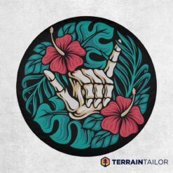 Shaka Skeleton Hibiscus Spare Tire Cover