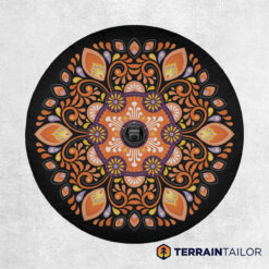 Orange Mandala Tire Cover