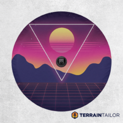 Retro Futuristic Landscape Spare Tire Cover