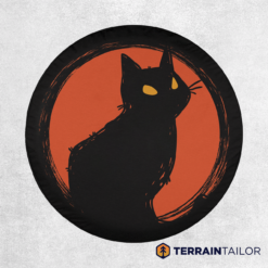 Vintage Black Cat Halloween Decor Spare Tire Cover