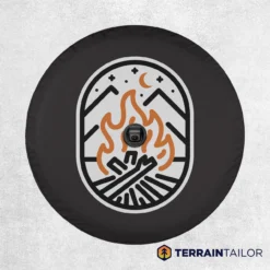 Alternative view of Campfire & Mountains Spare Tire Cover