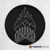 Mountain Campfire Line-Art Spare Tire Cover