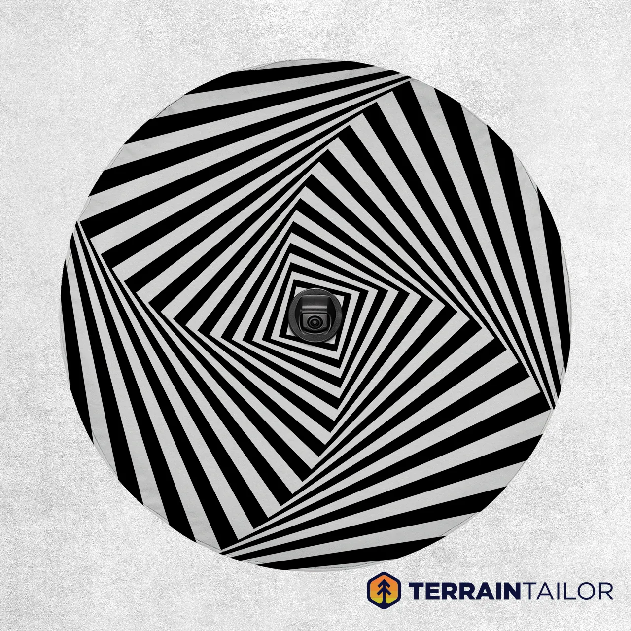 Abstract Black & White Optical Illusion Spare Tire Cover