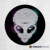 Alien Glitch Head Spare Tire Cover