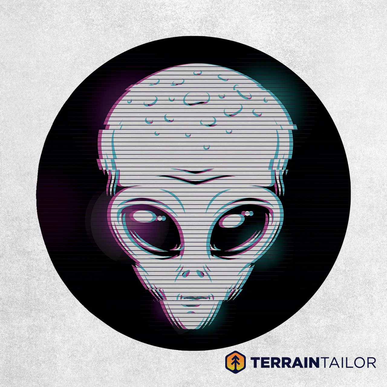 Alien Glitch Head Spare Tire Cover