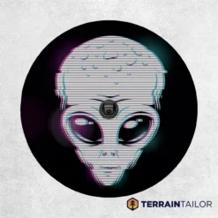 Alien Glitch Head Spare Tire Cover