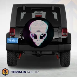 Alien Glitch Head Spare Tire Cover
