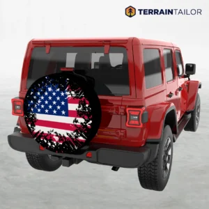 American Flag Grunge Spare Tire Cover