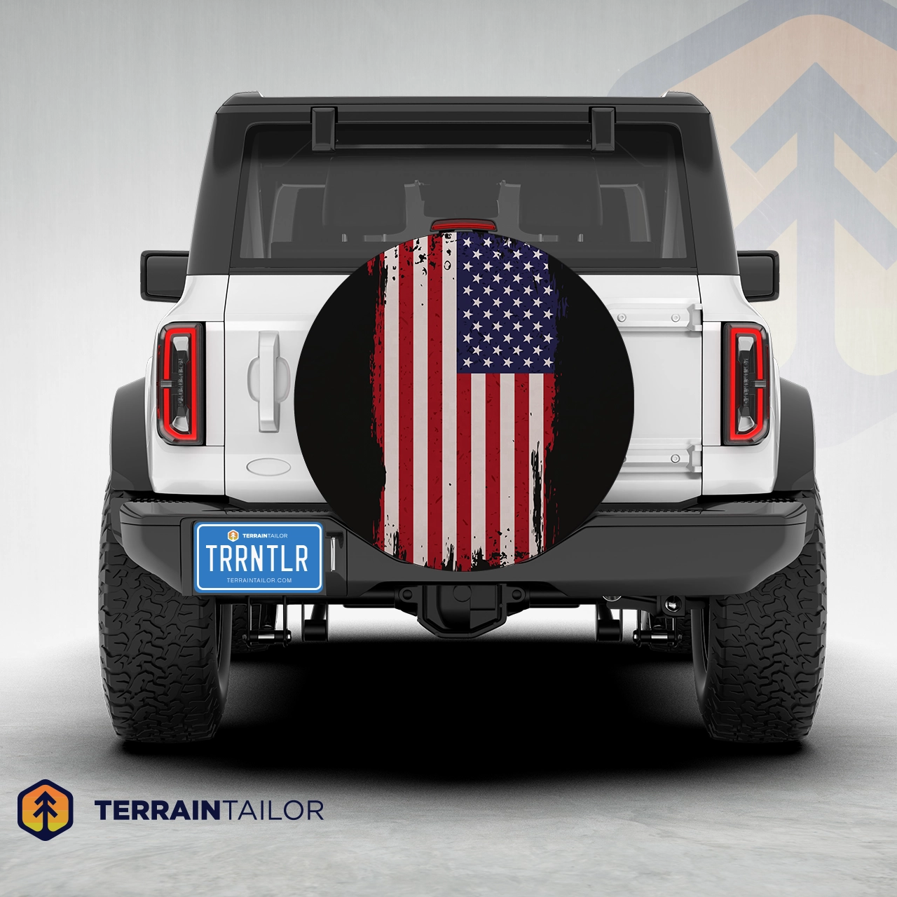 Grunge American Flag Spare Tire Cover