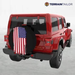 Grunge American Flag Spare Tire Cover
