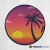 Tropical Sunset Palm Tree Spare Tire Cover
