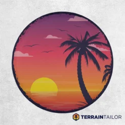 Tropical Sunset Palm Tree Spare Tire Cover