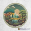 Boho Mountain Landscape Spare Tire Cover