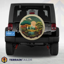 Boho Mountain Landscape Spare Tire Cover