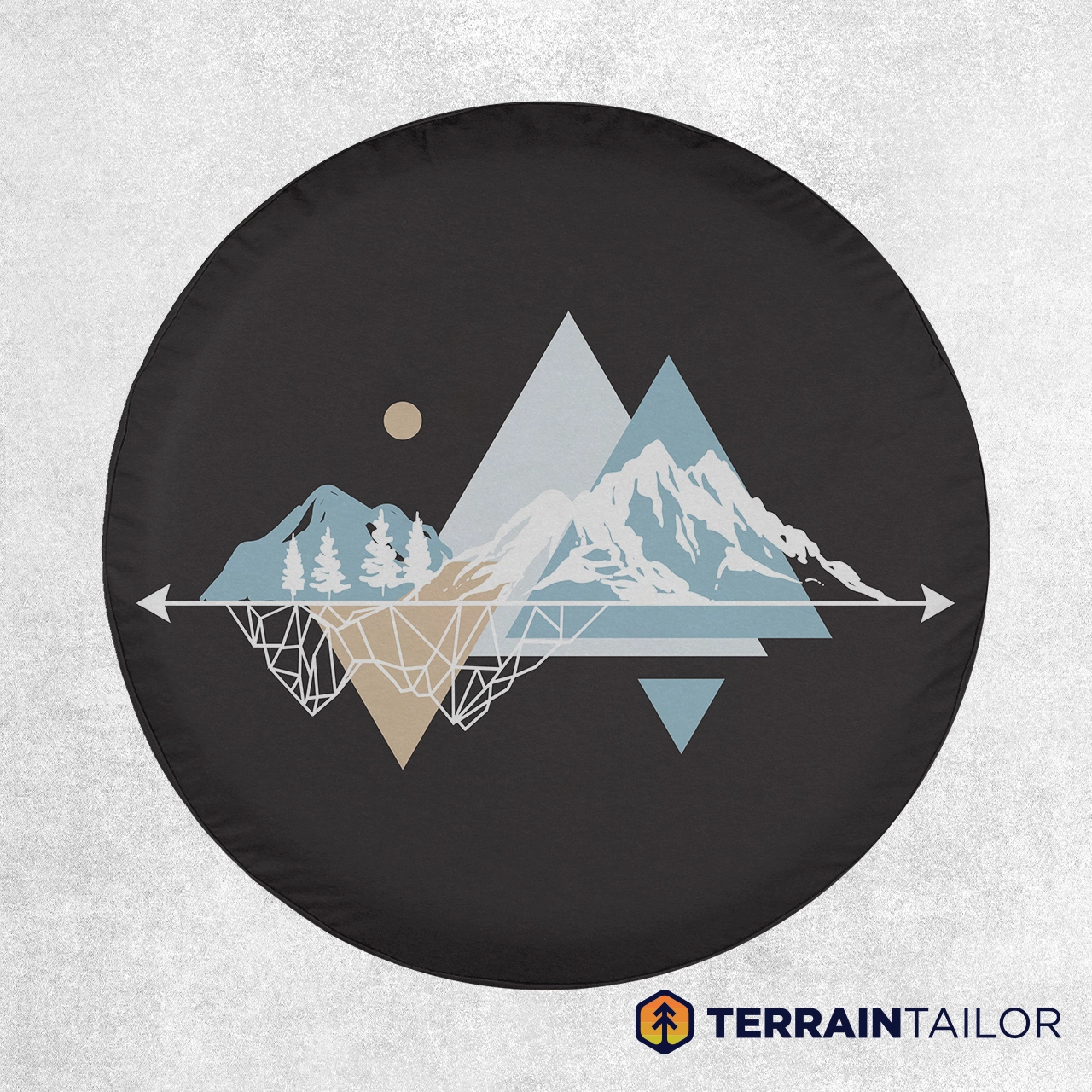 Boho Mountain Geometry Spare Tire Cover