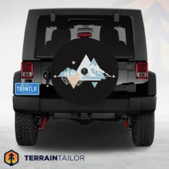 Boho Mountain Geometry Spare Tire Cover