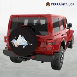 Boho Mountain Geometry Spare Tire Cover