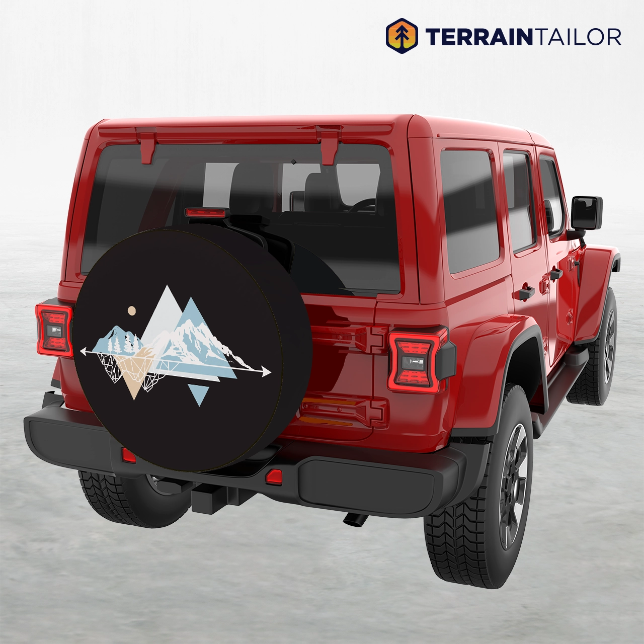 Boho Mountain Geometry Spare Tire Cover