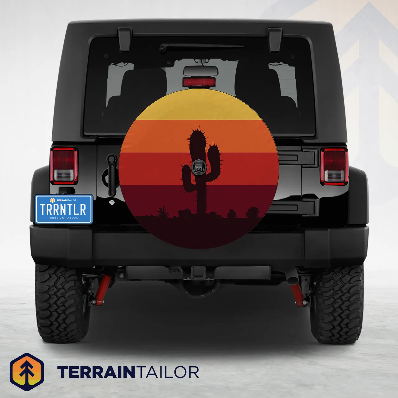 Desert Cactus Sunset Spare Tire Cover
