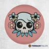 Cute Skull With Flowers Tire Cover – Pink Cartoon Design