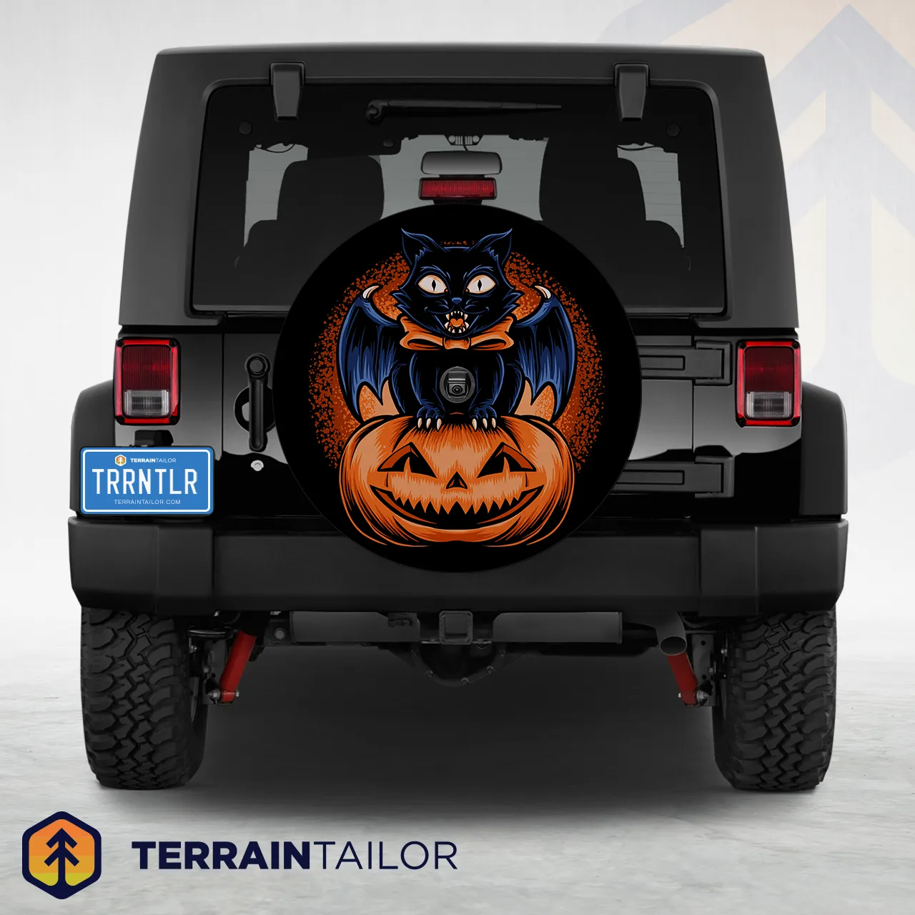 Halloween Cat & Pumpkin Spare Tire Cover