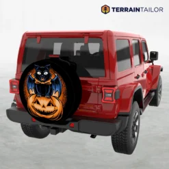 Halloween Cat & Pumpkin Spare Tire Cover