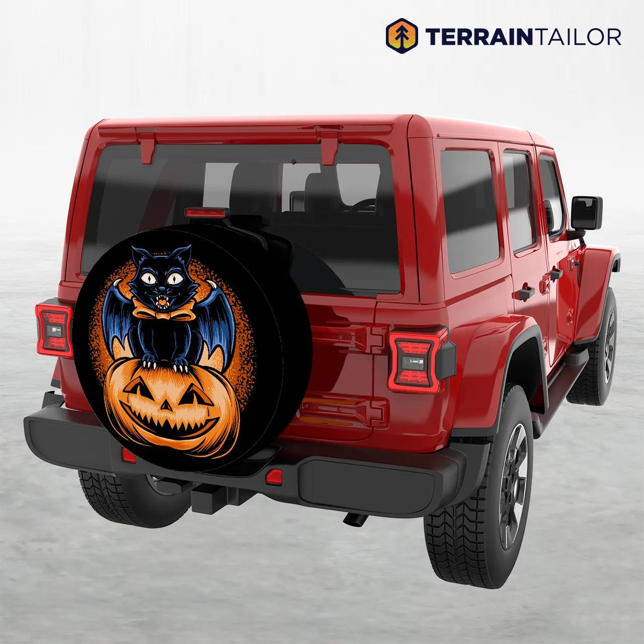 Halloween Cat & Pumpkin Spare Tire Cover
