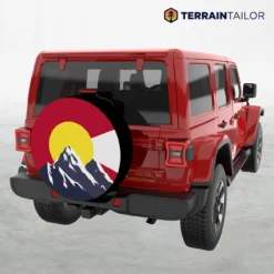 Colorado Flag Rocky Mountain Spare Tire Cover