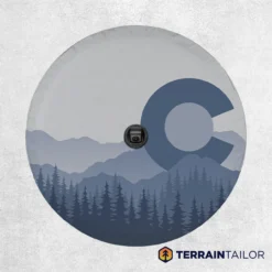 Colorado Mountains Blue Spare Tire Cover