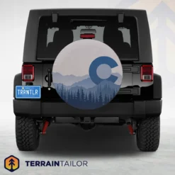 Colorado Mountains Blue Spare Tire Cover