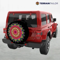 Colorful Mandala Tire Cover – Vibrant Boho Pattern