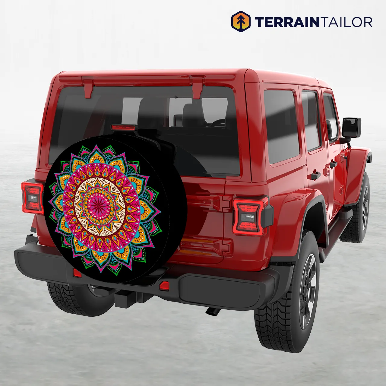 Colorful Mandala Tire Cover – Vibrant Boho Pattern