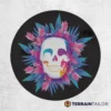 Colorful Skull Floral Spare Tire Cover