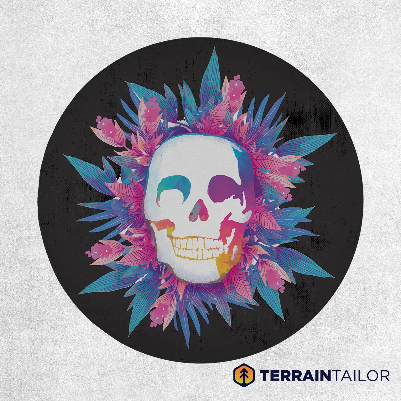 Colorful Skull Floral Spare Tire Cover