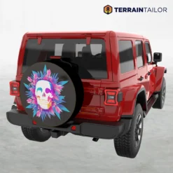 Colorful Skull Floral Spare Tire Cover