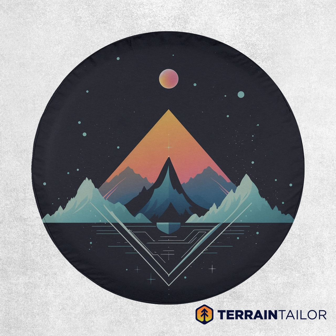 Digital Mountain Sunset Spare Tire Cover