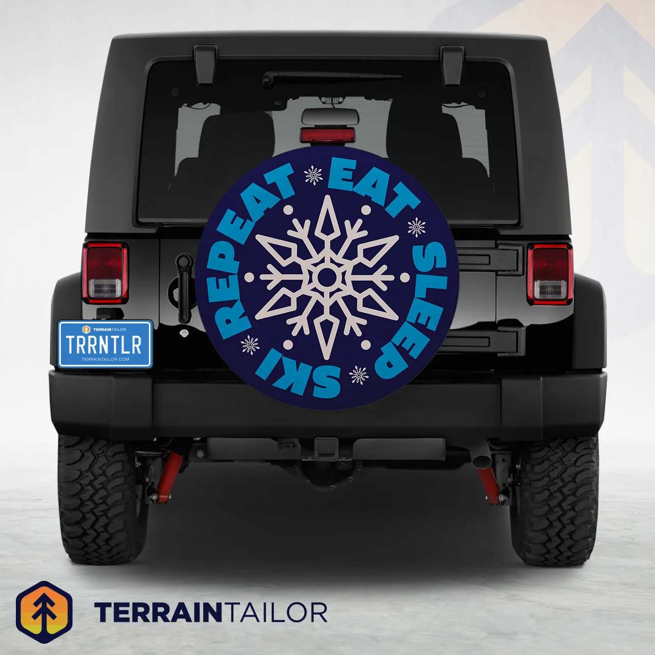 Eat Sleep Ski Repeat Spare Tire Cover