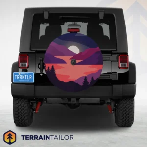 Moonlit Mountain Escape Spare Tire Cover