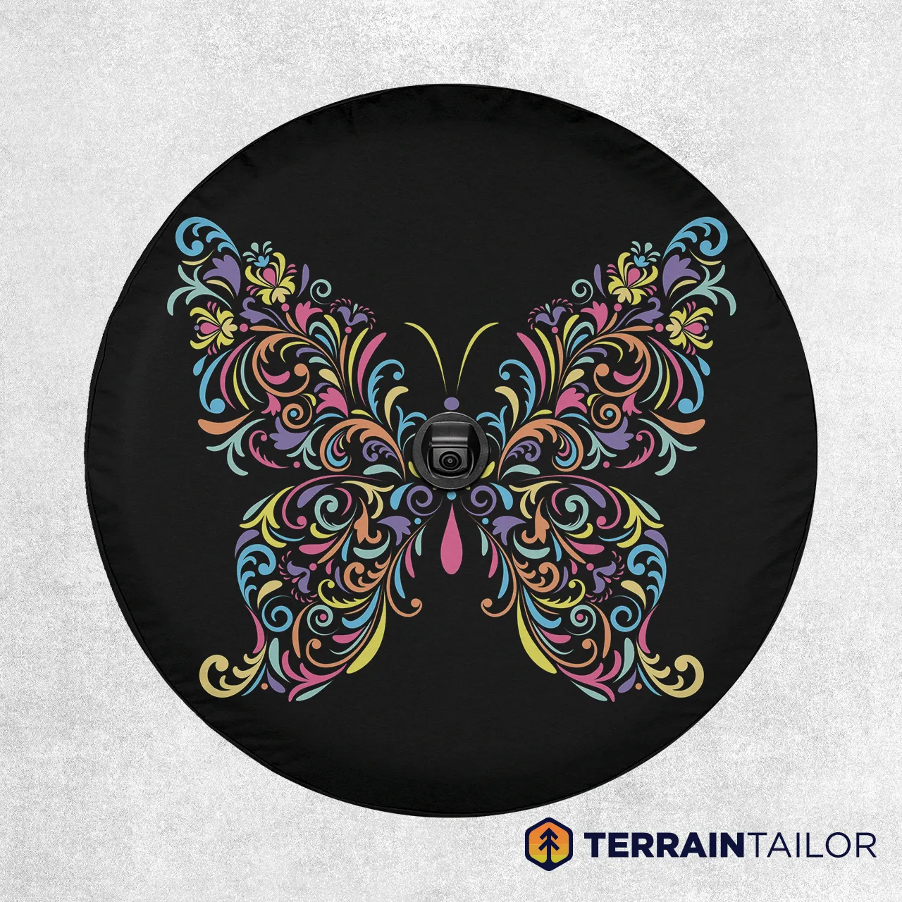 Floral Butterfly Spare Tire Cover