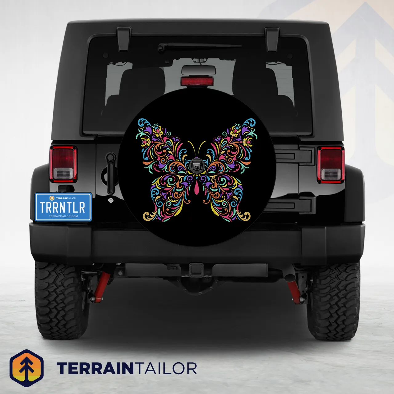 Floral Butterfly Spare Tire Cover